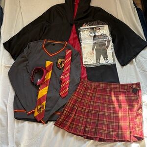 Adult Gryffindor Costume Set - Black, Red, and Gray